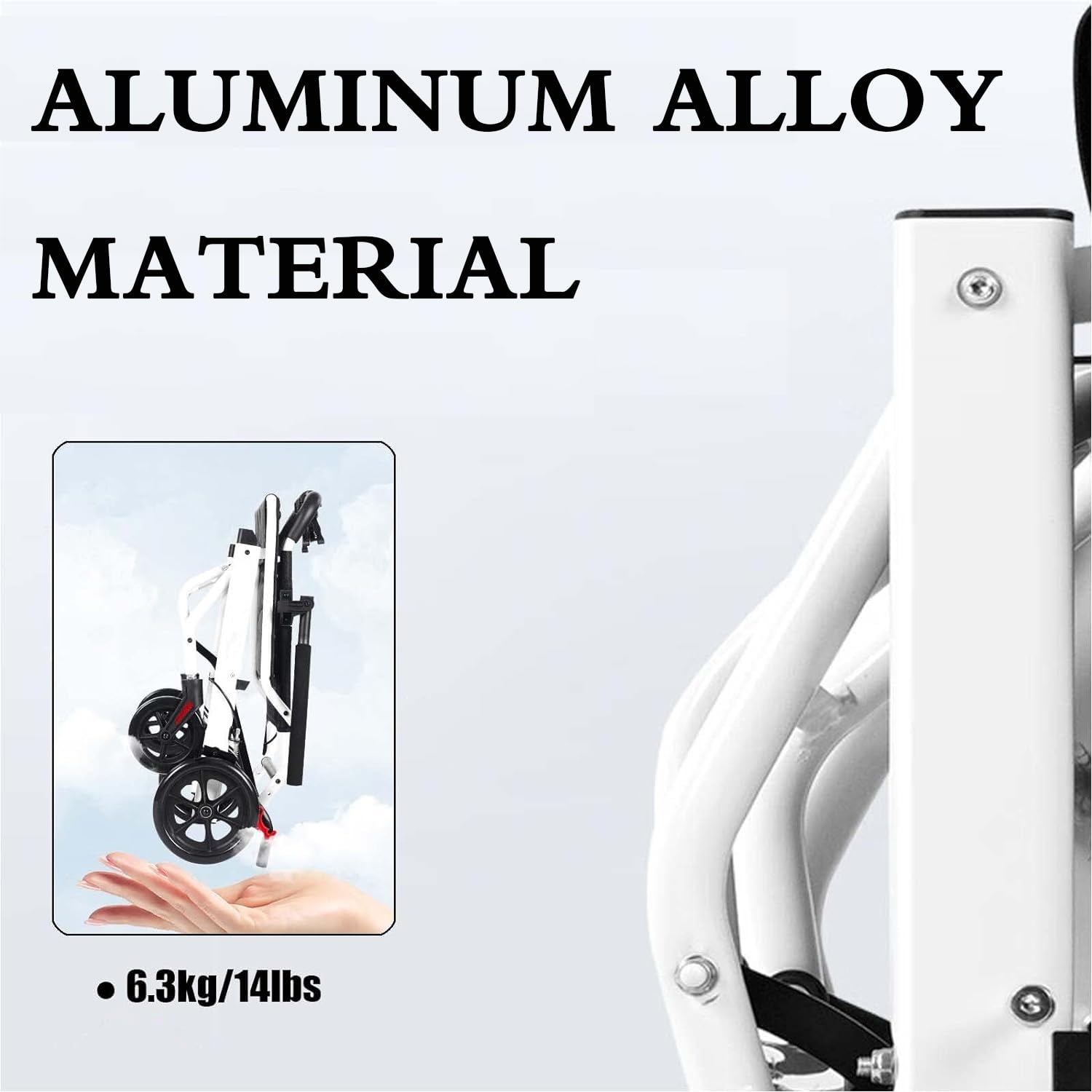 Silla Ruedas Pequeña Sillas Ruedas Transporte Aluminio Ligeras y Plegables, Silla Ruedas Extra Estrecha para el Hogar, Sillas Ruedas Ultraligeras con Freno, Silla Ruedas Viaje