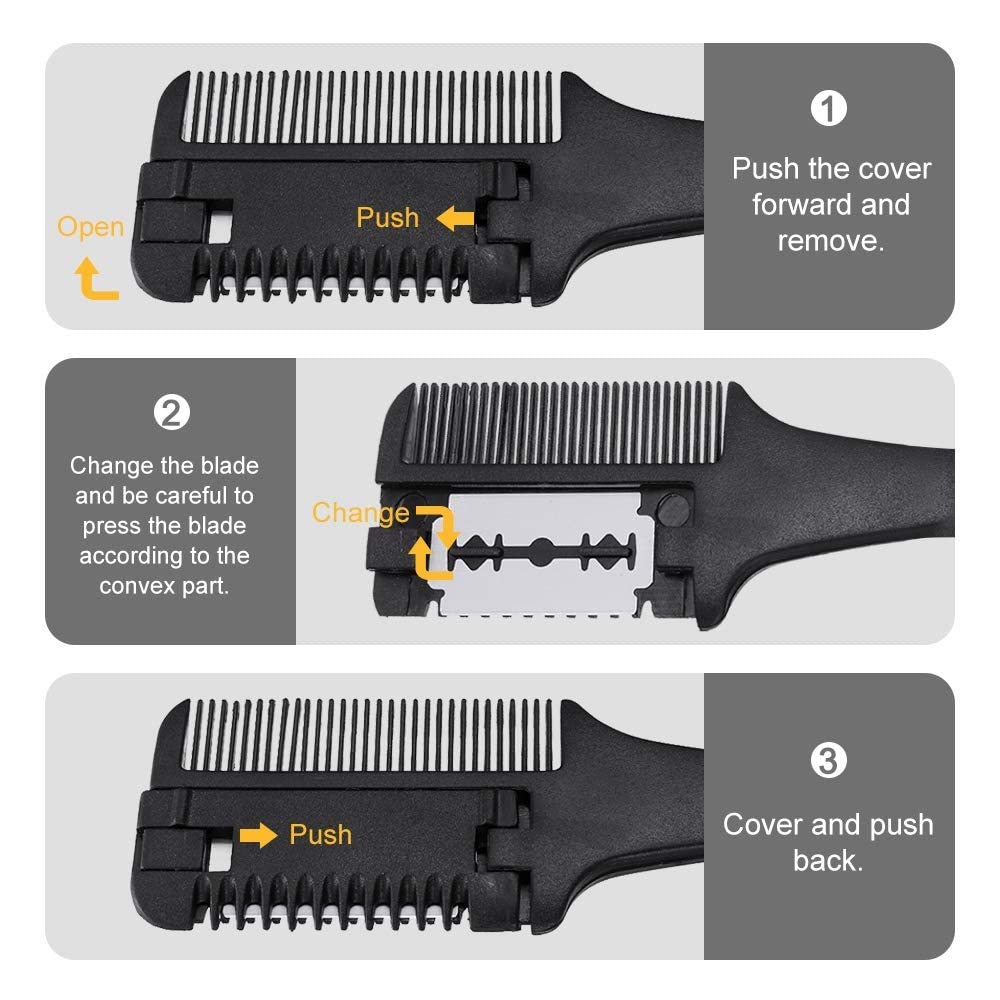 Professional Dual Side Blade Scissor Cutting Trimmer Comb for Slim Haircuts 2