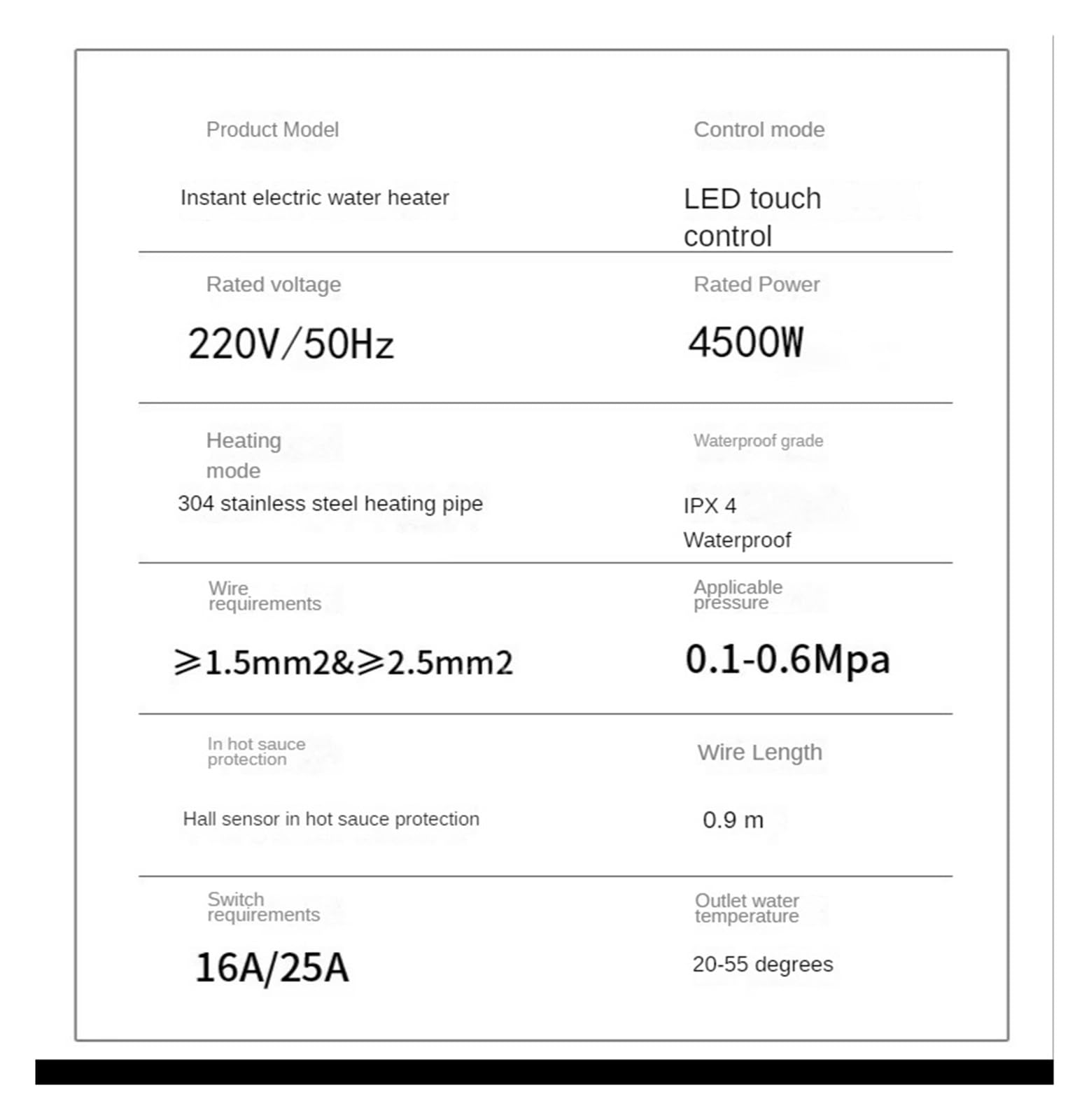 Natychmiastowy Podgrzewacz Wody 5500w Przenośne Grzejniki Elektryczne Do Łazienki Z Prysznicem Z Ciepłą Wodą I Ogrzewania Domowej Kuchni Kompaktowy i trwały(110 3500W)
