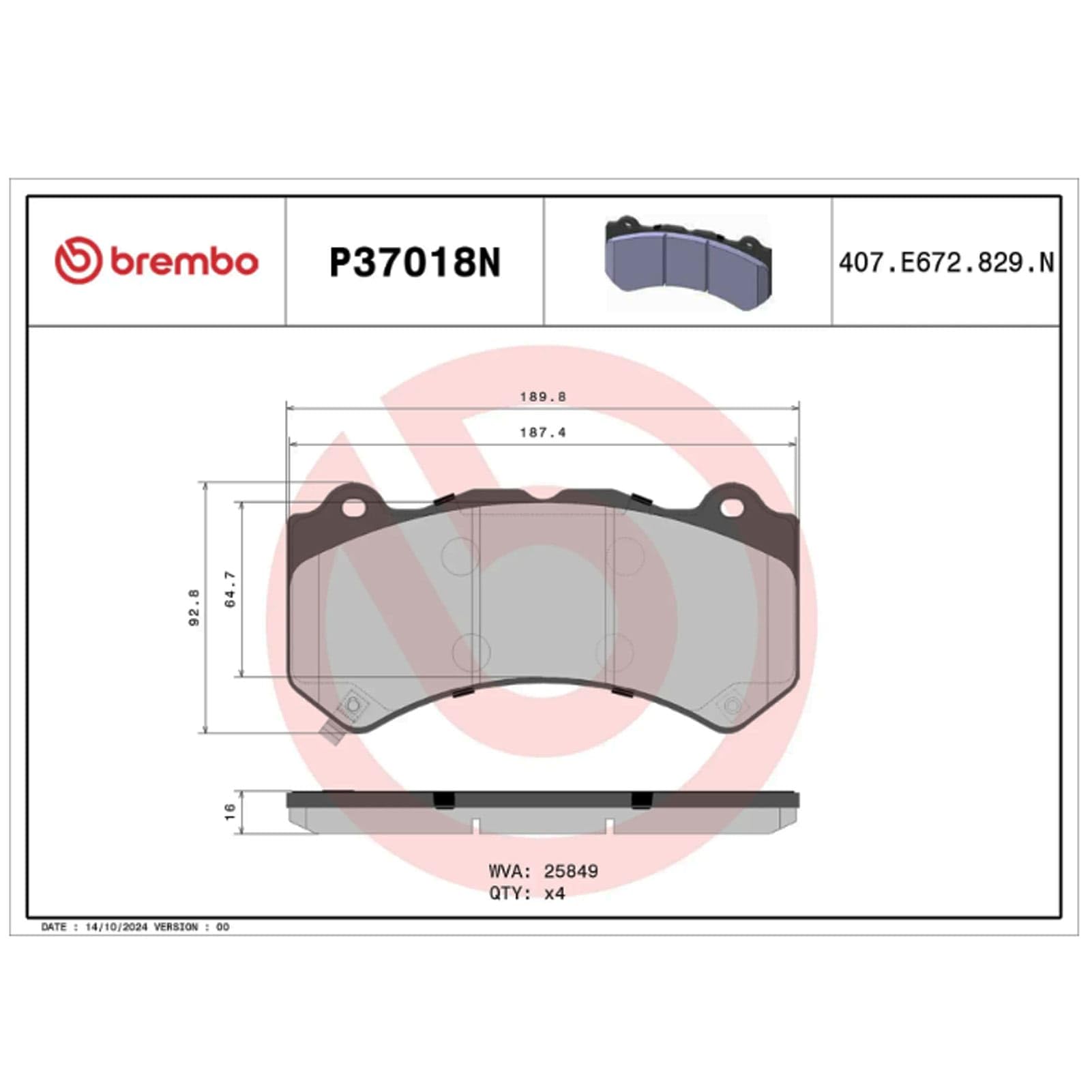 Amazon | BREMBO（ブレンボ ）/輸入車用セラミックパッド 品番