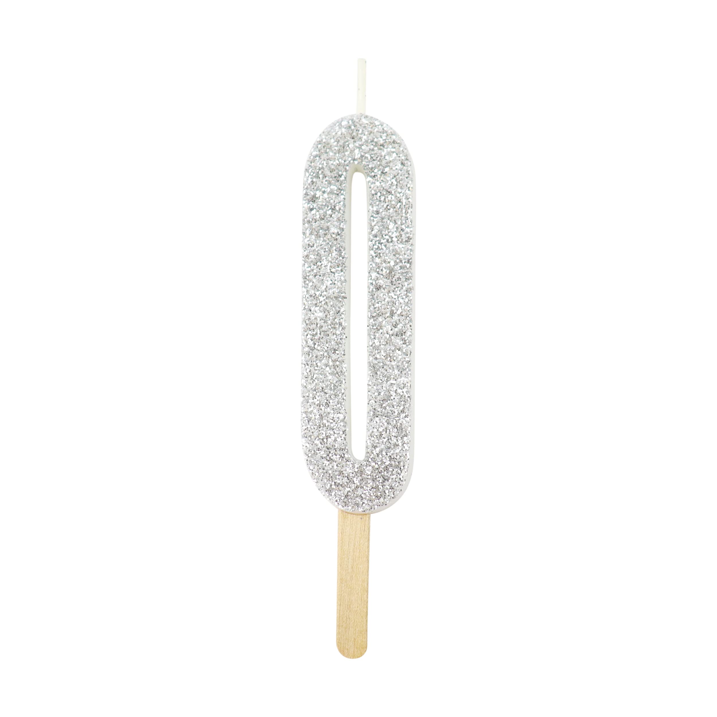 PME Silver Glitter Number Candle 0