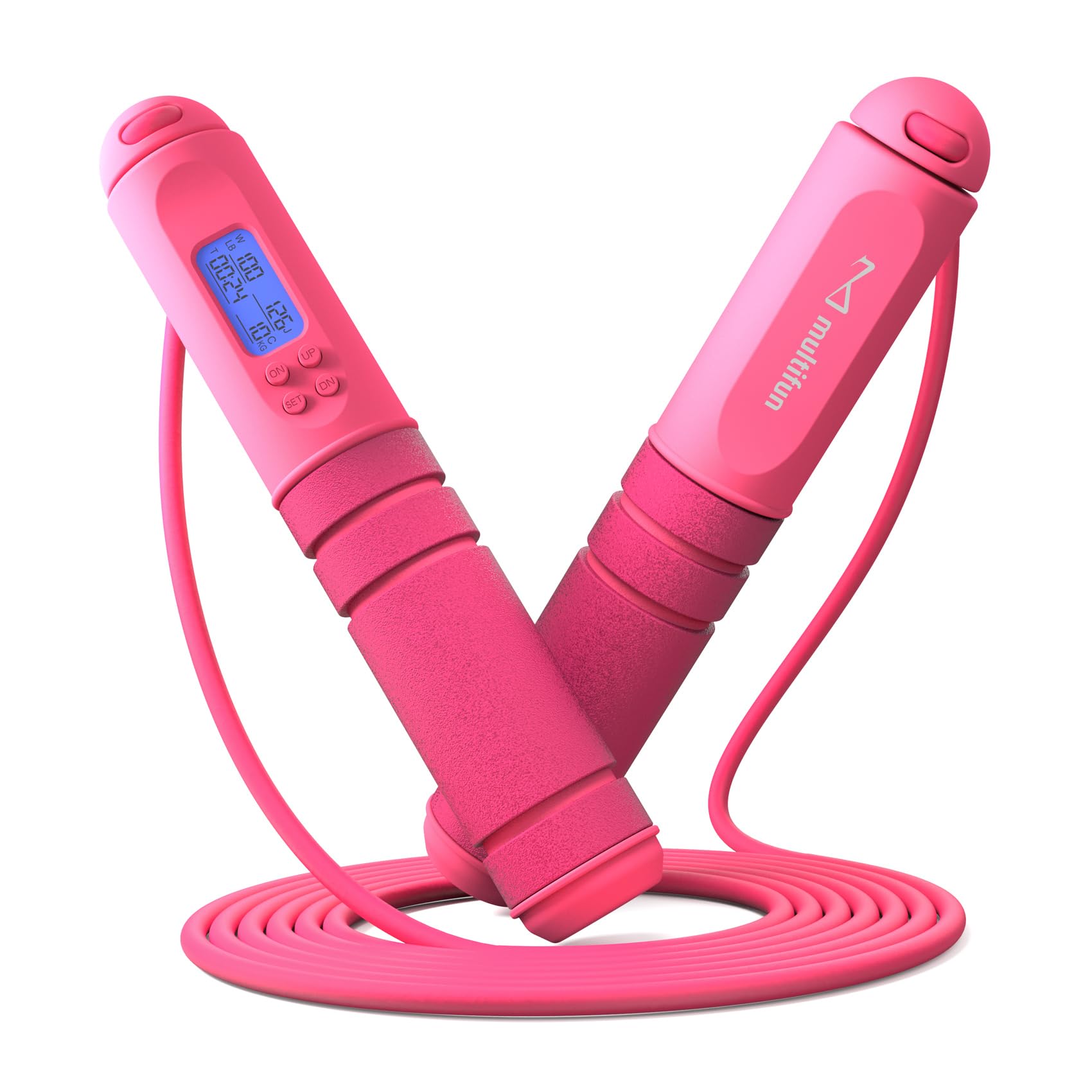 multifun Jump Rope, Adjustable Digital Jump Rope with Calorie Counter, Ball Bearings & Alarm β Ideal for Fitness, CrossFit, Boxing, MMA, Gym β Multifunctional Speed Skipping Rope