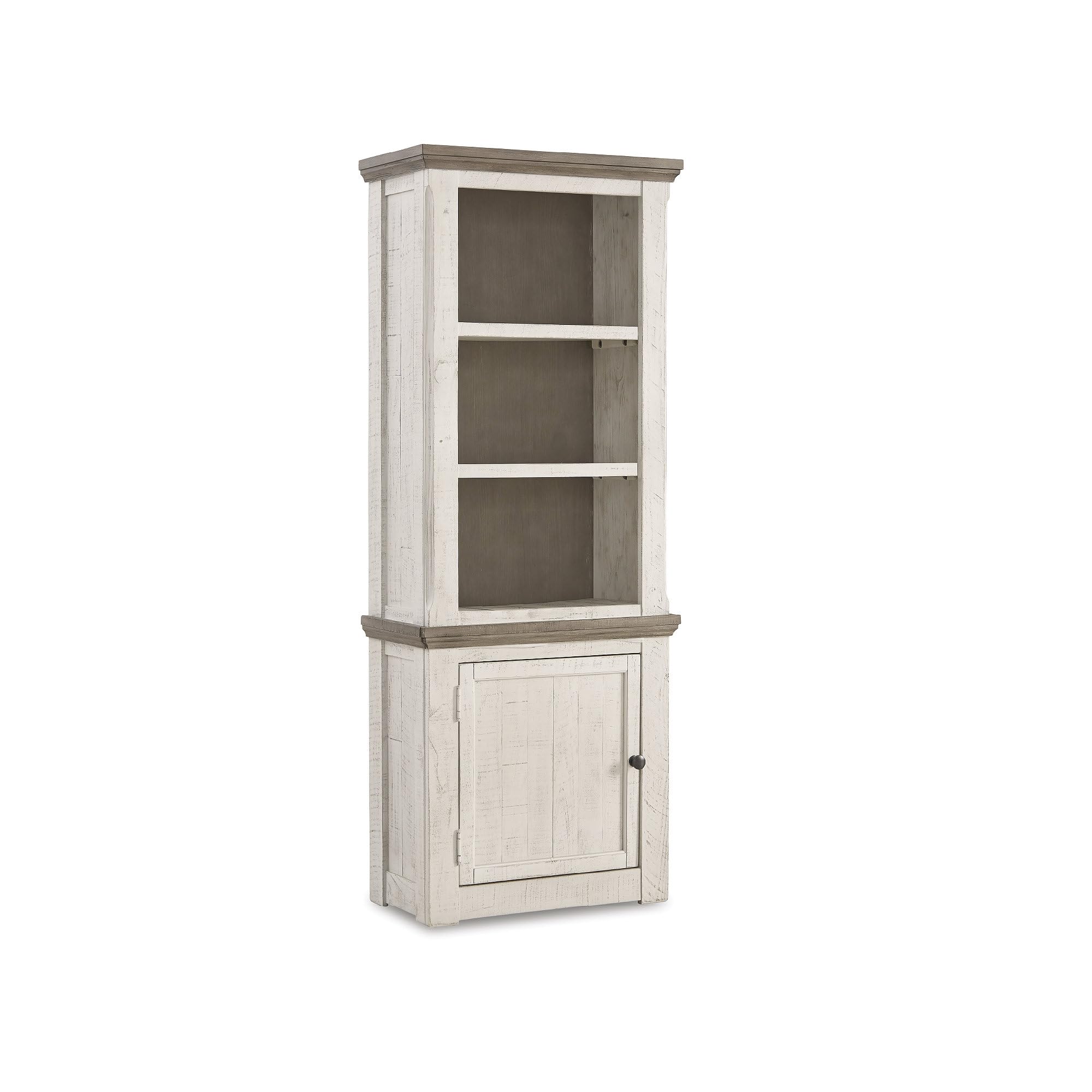 Signature Design by Ashley Havalance Farmhouse Left Pier Cabinet, Modern Bookcase, Vintage White