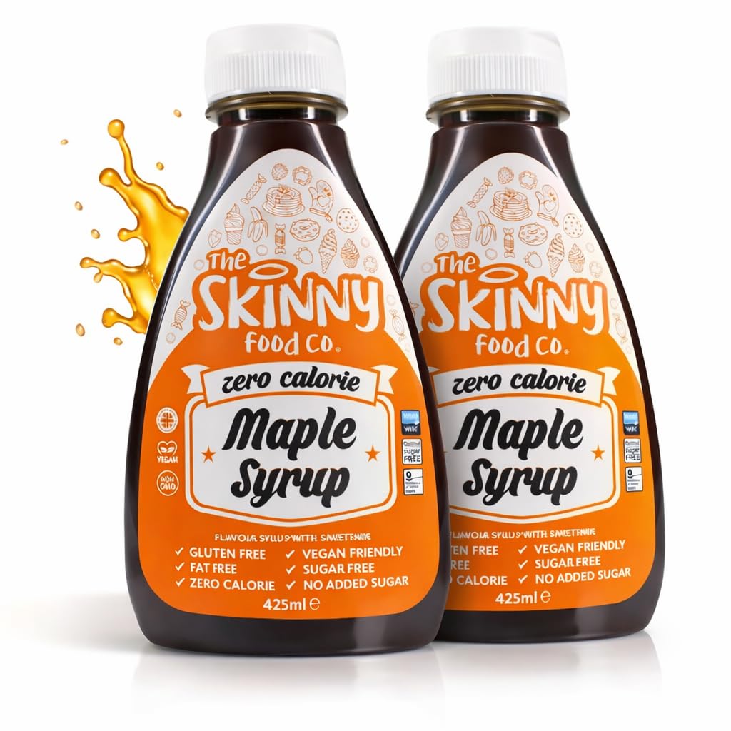 Skinny Food Syrupp, Sugar Free Maple Syrup x 2! Zero Calorie Syrup For Breakfast, Snacks, Drinks & Desserts - Vegan, Gluten-free, Keto & Paleo Friendly.
