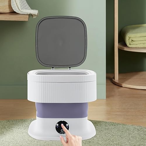 Xuthusman Portable Washing Machine,10 L Foldable Mini Washer with Turbine Core 3 Wash Modes for Apartments Travel Dorms RV Lightweight Compact