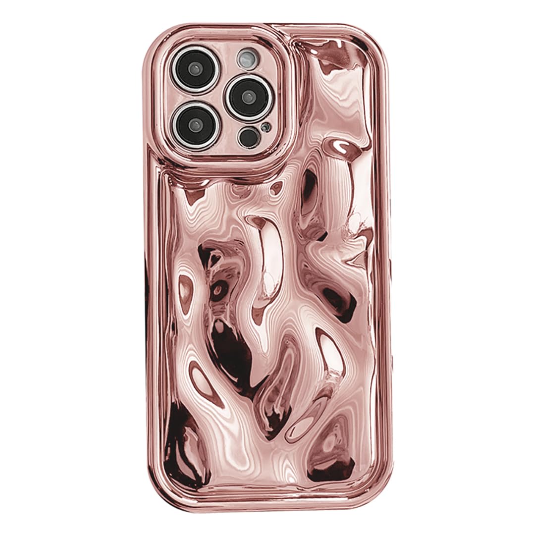 Custodia Per IPhone 12 Pro Con Glitter E Pieghe 3D A Specchio – Morbida TPU Antiurto, Design Carino, Argento - 2
