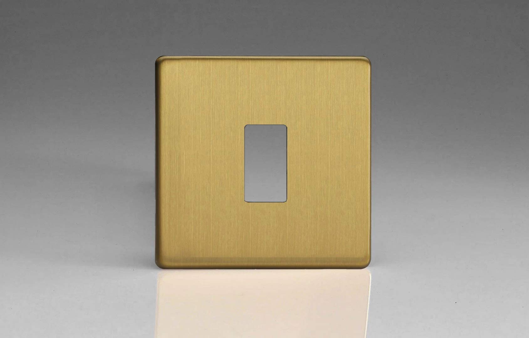 Varilight XDBPGY1S Screwless Brushed Brass 1 Gang PowerGrid Plate (Single Plate)