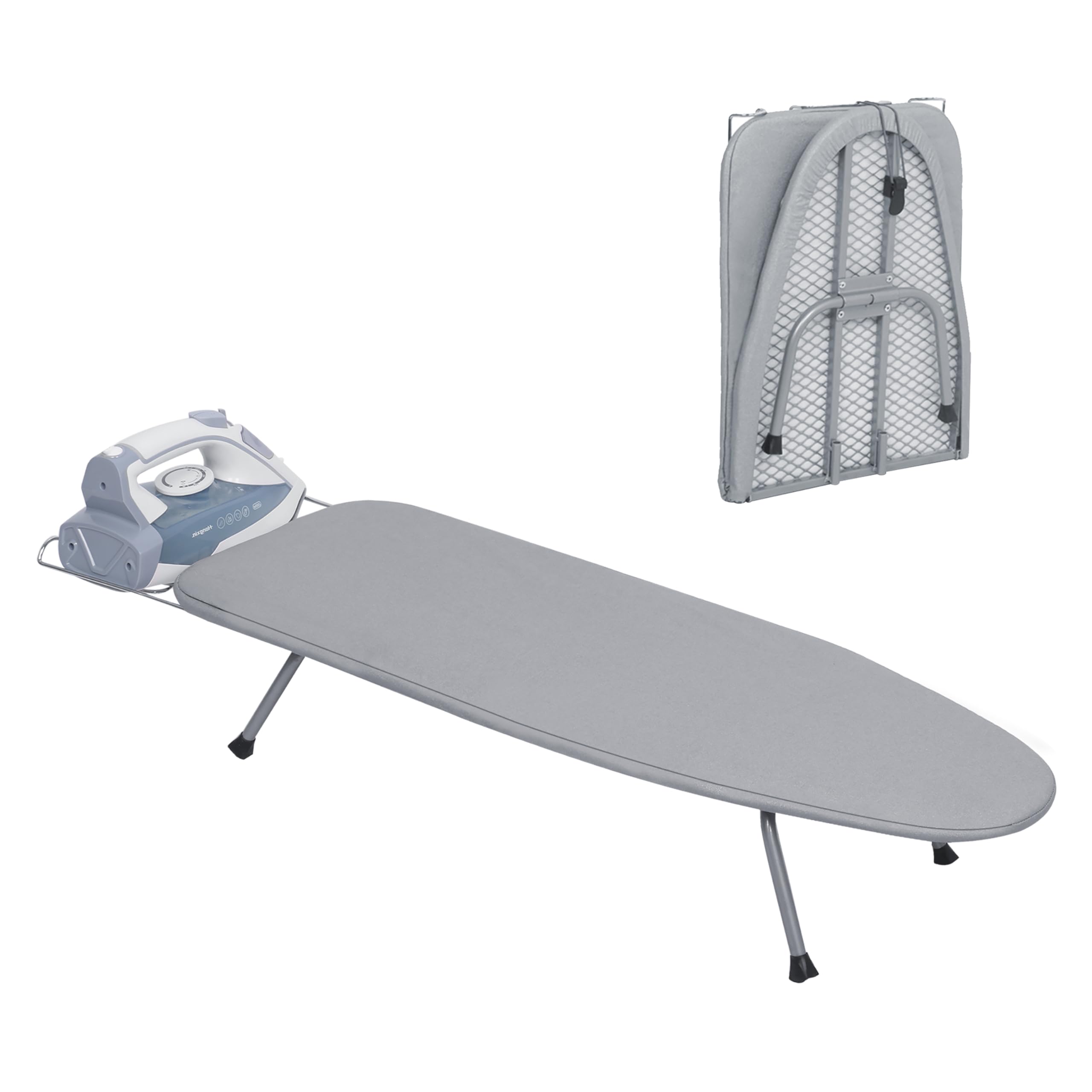 LOFTEY Table Top Ironing Board with Iron Rest, Small 80L x 32W x 10H, Grey