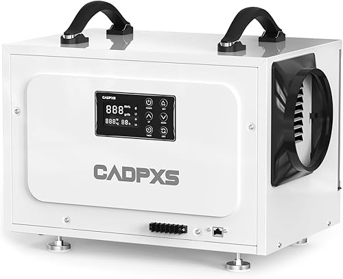 CADPXS Deshumidificador de espacio de rastreo, deshumidificadores comerciales de 125 pintas con manguera de drenaje, deshumidificador para espacio