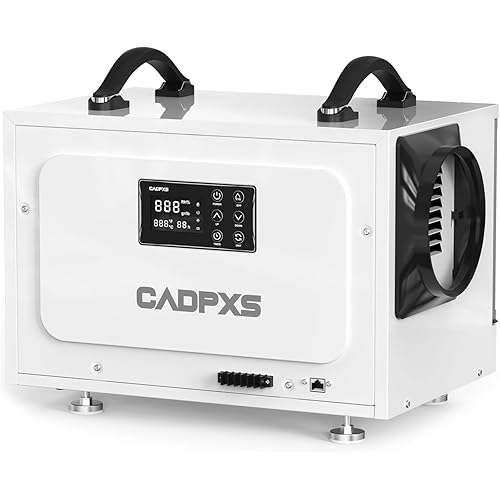 CADPXS Crawl Space Dehumidifier, 125 Pints Commercial Dehumidifiers with Drain Hose, Dehumidifier for Crawlspace, Basements & Water Damage Use, Auto Defrost & Memory Restart, cETL Listed