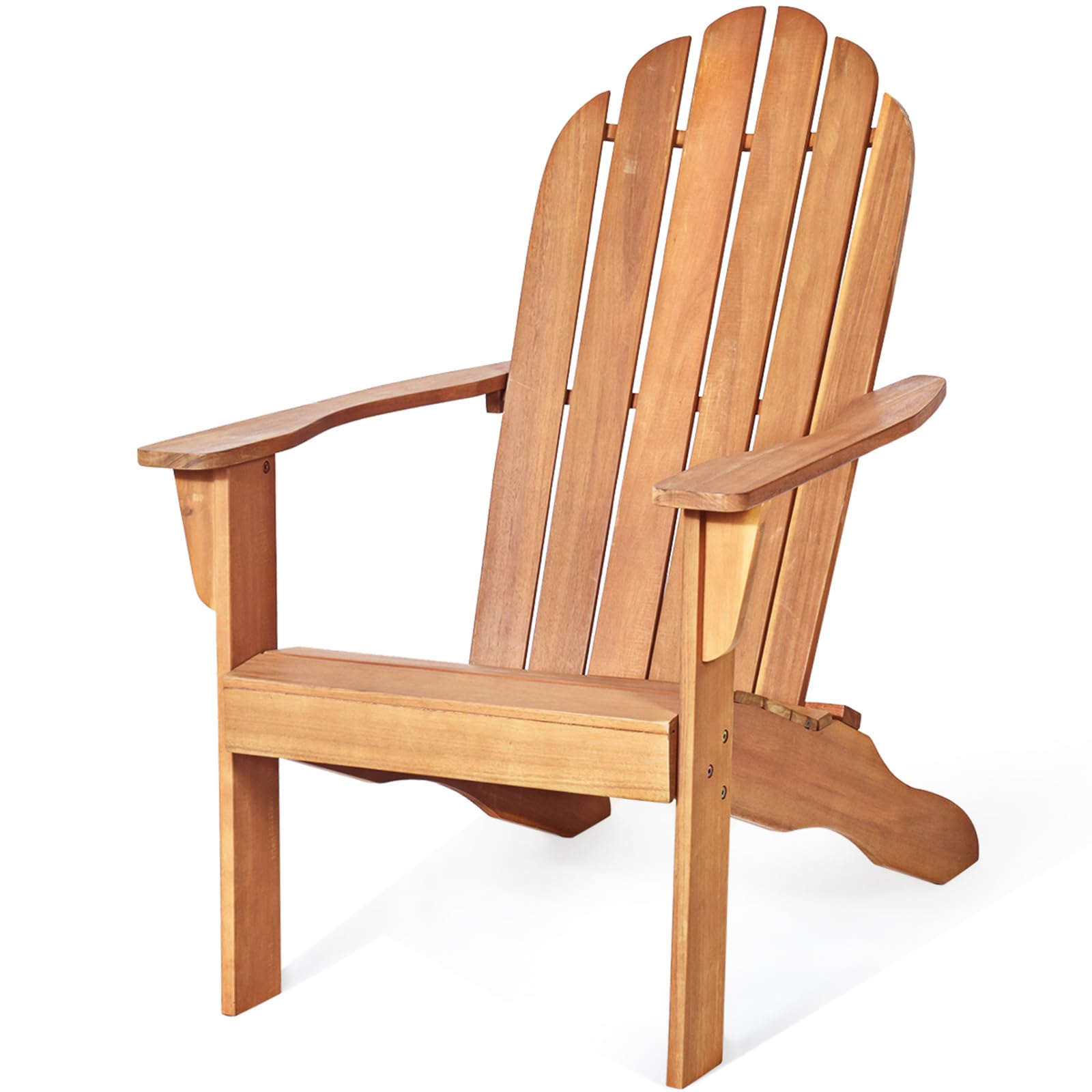 FANTASK Adirondack Chaise de Jardin en Bois d'acacia Charge Max. 160 kg Noir 69 x 88 x 103 cm