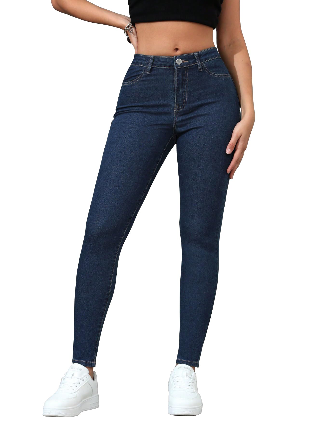 women's light blue skinny fit stretch jeans | mid rise slim fit denim pants | casual stretchable skinny jeans for women | pocket denim jeggings | everyday wear (jeans 242)