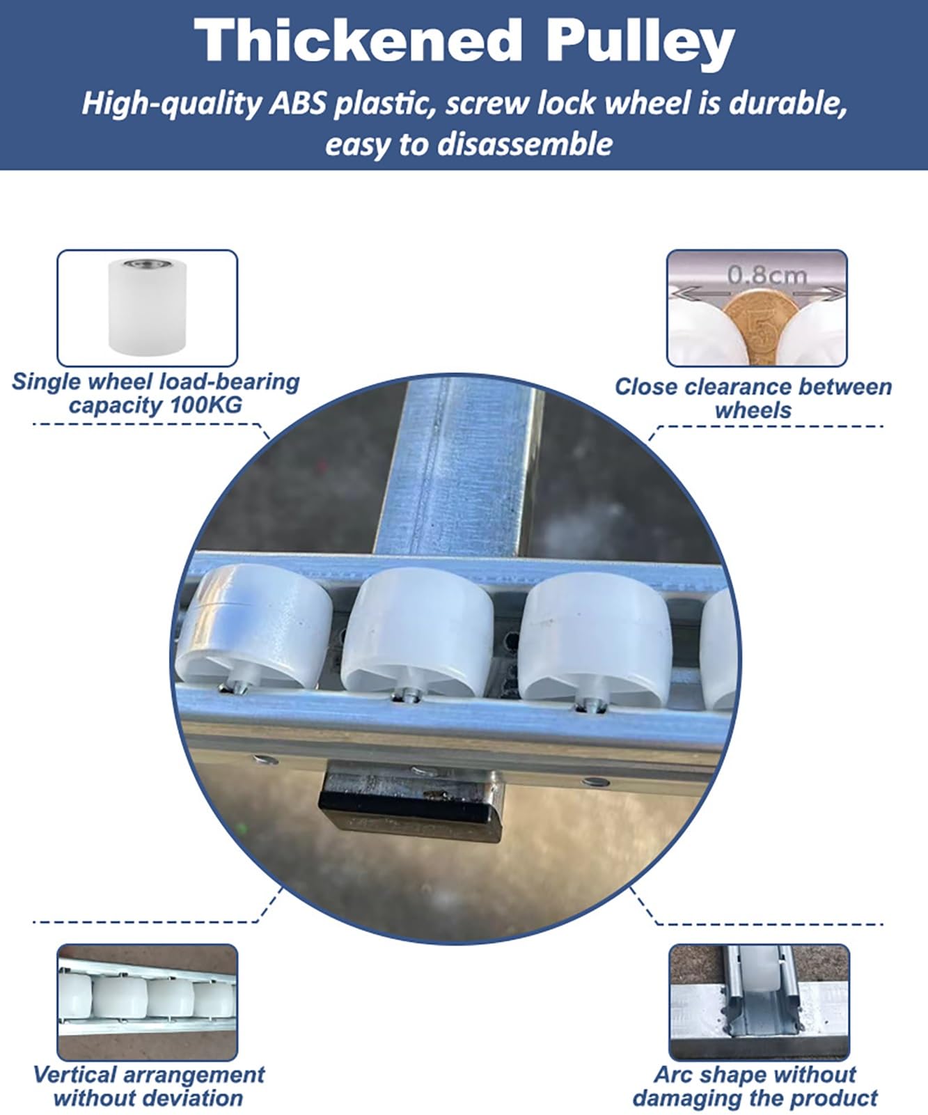 Mesa transportadora portátil plegable – Rodillo de acero inoxidable para carpintería almacén descarga ligera transportadora rueda de patinaje riel de flujo (ancho 50 cm de largo x 199,9 cm)