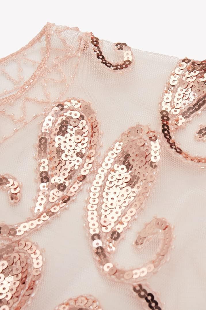 BABEYOND 1920s Shawl Wraps Sequin Beaded Evening Cape Bridal Shawl Bolero Flapper Cover Up - Image 5