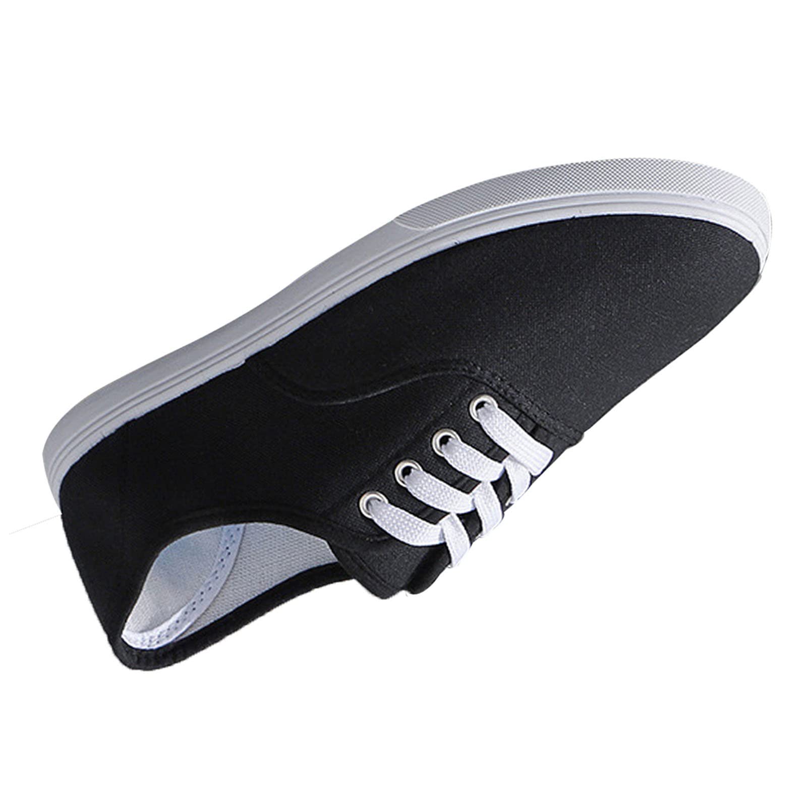 Zapatos de lona para artes marciales con cordones y suela de goma antideslizante negra