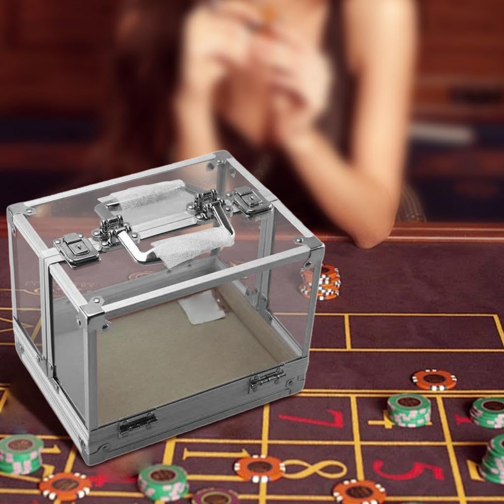 Fenteer Acryl -Chip -Hülle -Chiphalter staubdes Sportspielzubehör Clear Multifunktional 600 Chips Kapazitätsbehälter Organizer
