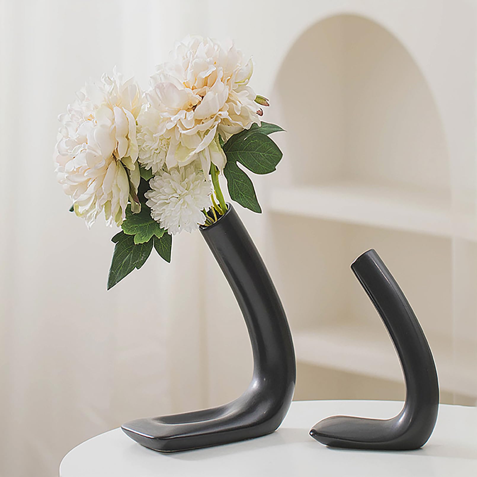Keramikvase Vasen Set,Ins Style Vase Weiß Blumenvase Für Modern Home Decor Vase Aesthetic-Nordic Kreative Minimalistische Boho Vase Wohnzimmer Deko Vase,Festival Geschenk Dekorationen Vasen