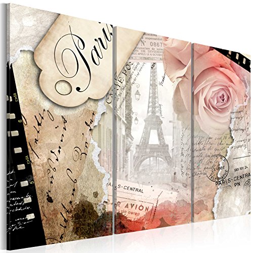 artgeist Acoustic Canvas Wall Art Paris City 53x35 in - 3pcs Picture with Acoustic Foam Sound Print Artwork Room Acoustics Soundproofing 020102-5