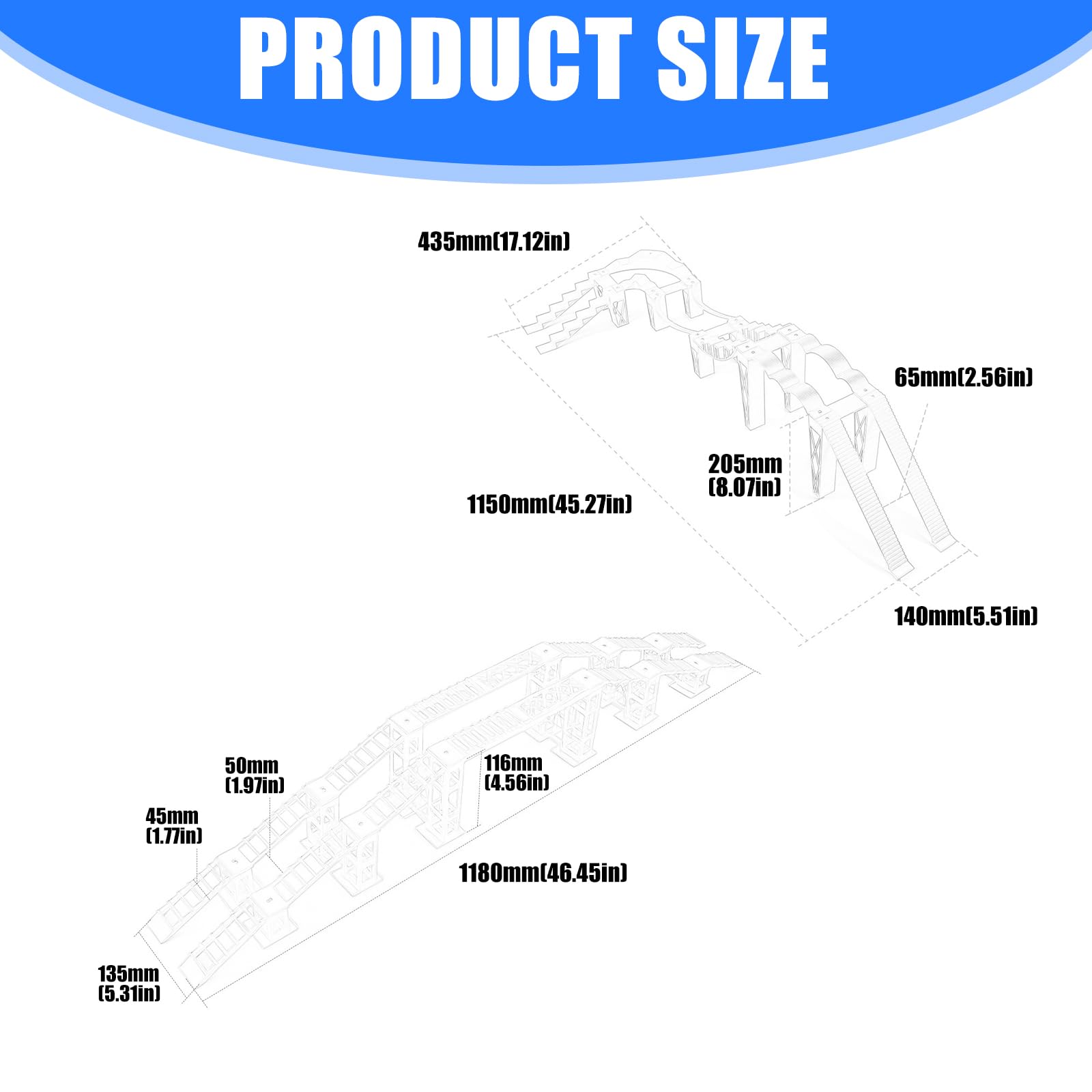 Veicolo radiocomandato percorso ostacoli in plastica con diverse sfide per modellini auto scala 1:24 e 1:18 Giocare Crawler Auto ostacolo simulato