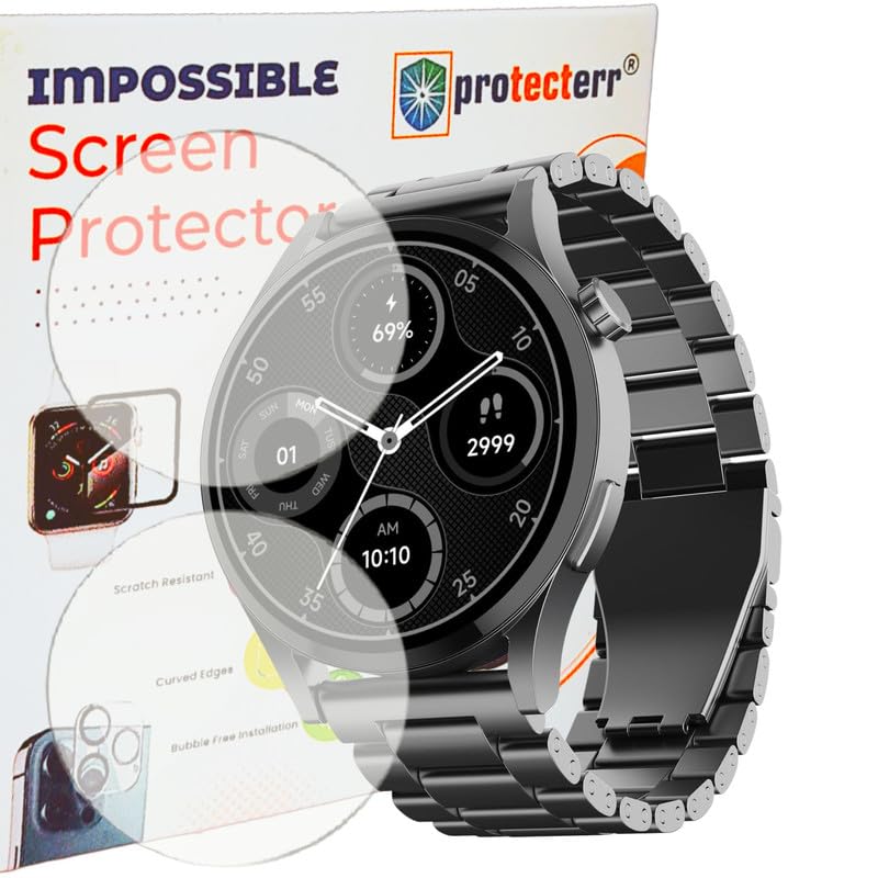 Image of 2-Pack | Screen Protector Guard for boAt Lunar Embrace | 1.51 inch | Smartwatch - Flexible & Ultrathin TPU Film, 9H Scratch Resistant, Bubble Free - Not Tempered Glass
