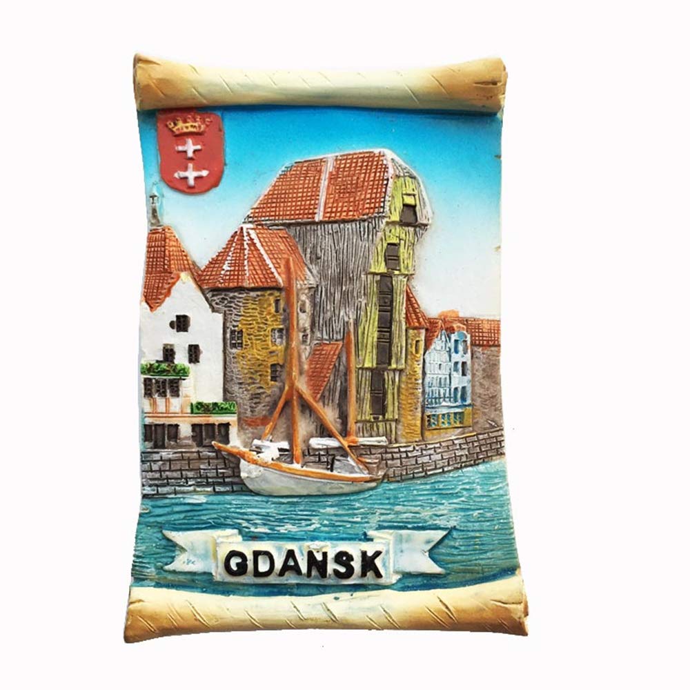 Gdansk Poland 3D Fridge Magnet Collection,Home & kitchen Decoration Magnetic Sticker Gdansk Poland Refrigerator Magnet Tourist Souvenir Gift