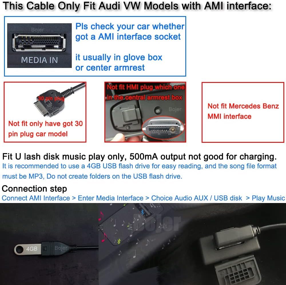Amazon.com: LPYITKOOD AMI MMI MDI Adapter Cable to USB Flash Drive