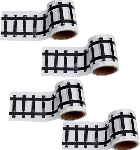 Cinta adhesiva de carreras para pista de autos de carreras, rollo de cinta adhesiva para juegos de pistas y trenes, se adhiere a suelos y paredes,