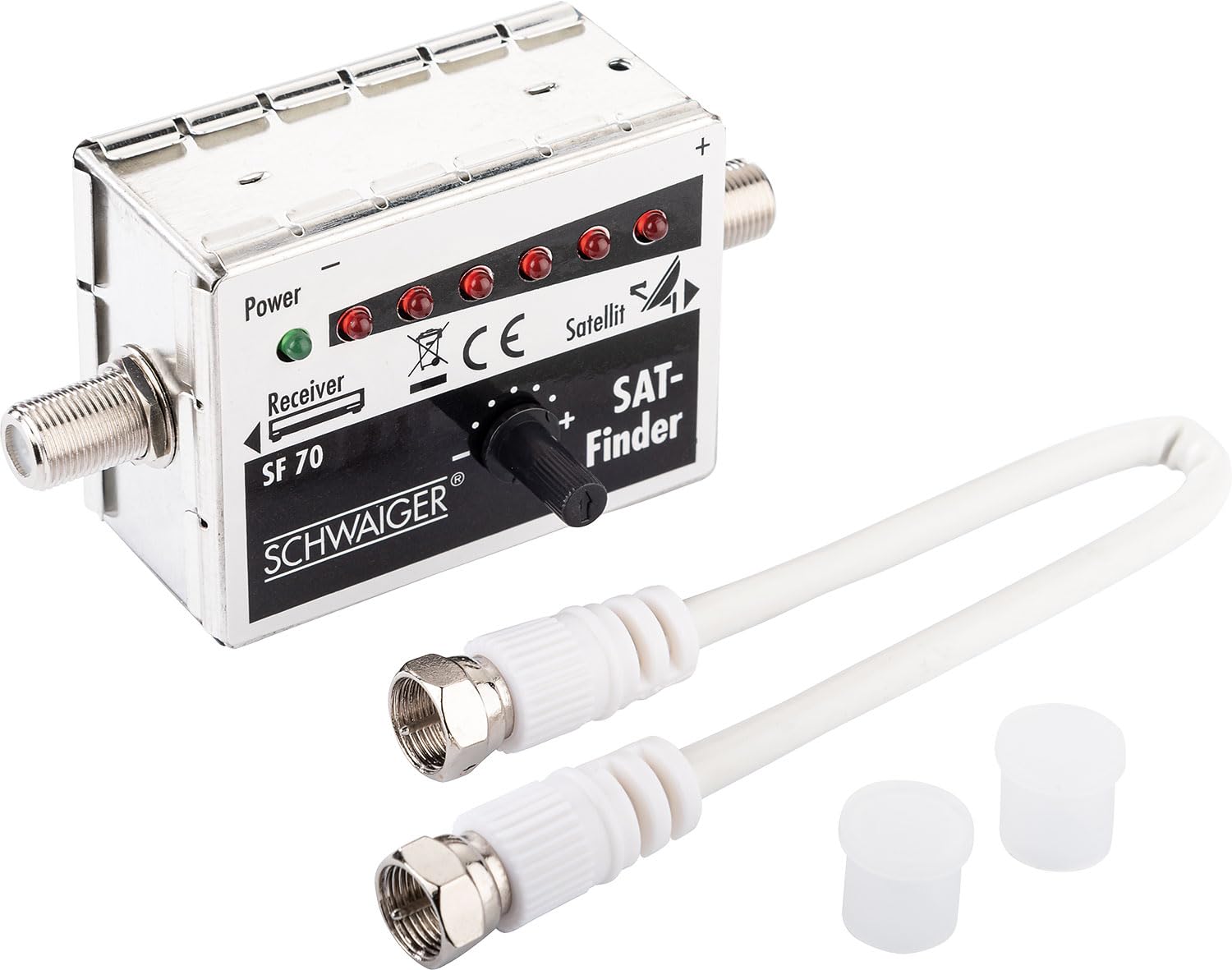 SCHWAIGER SAT-Anlage Komplett-Set digital Satelitenschüssel Single LNB Satelliten-Kabel 10m SAT-Finder Sat Antenne Stahl 40cm inkl. Montagezubehör Sat-Schüssel klein 1-Teilnehmer-Anlage