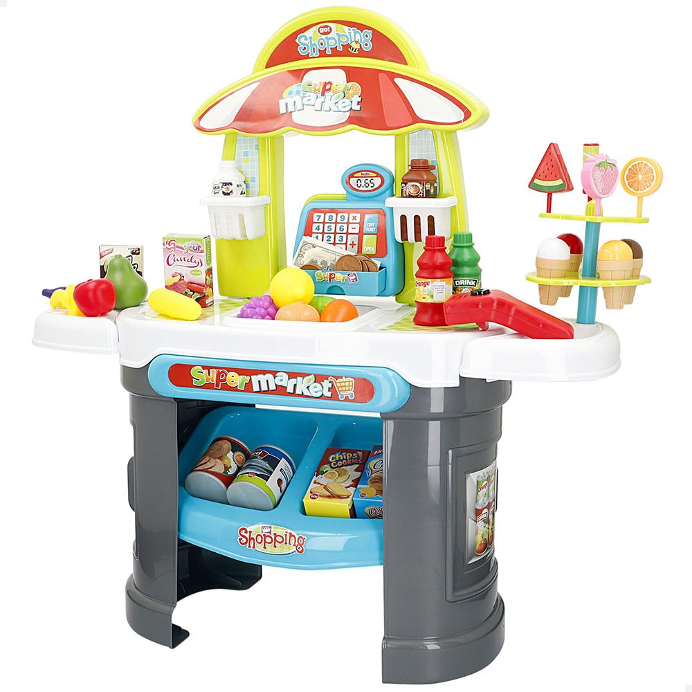 COLORBABY My Home Supermercado de Juguete My Home con escáner, luz y Sonido, Medidas 66x25x68 cm, Incluye más de 40 Accesorios, Tienda Infantil, Juego Educativo para niños +​3 años (47966)
