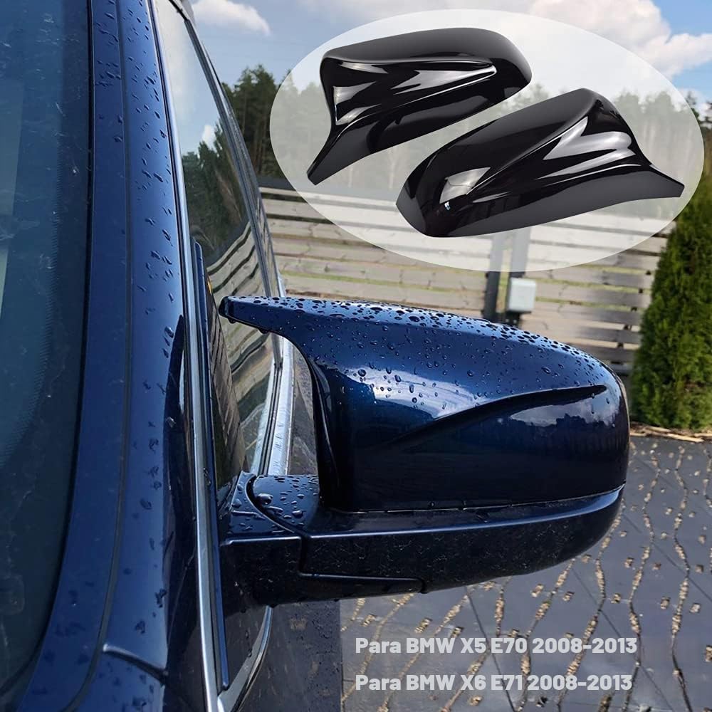 2 Piezas Cubierta De Cáscara del Espejo Retrovisor Izquierdo y Derecho del Coche para B-MW X5 E70 X6 E71 2008-2013