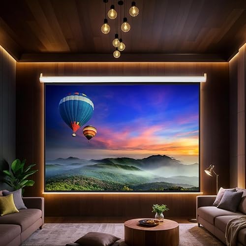 Miniatura 5 de Pantalla de proyector motorizada de 100 pulgadas con control remoto, pantalla de proyector portátil para interiores y exteriores, pantalla de