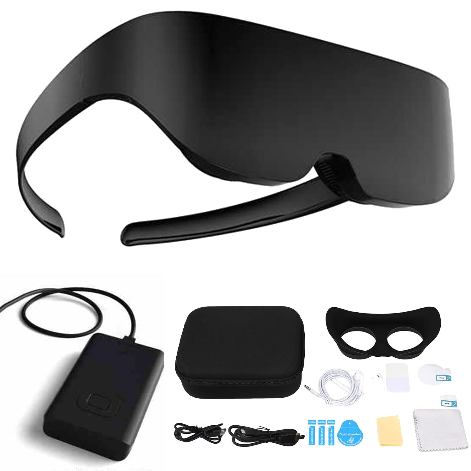 Occhiali VR, Occhiali 3D per Realtà virtuale, Occhiali Intelligenti VR Leggeri Ricaricabili indossabili 3D IMAX con Batteria da 8000 mAh, 4K ~ HD Regolabile, visualizzazione Schermo da 1000 Pollici
