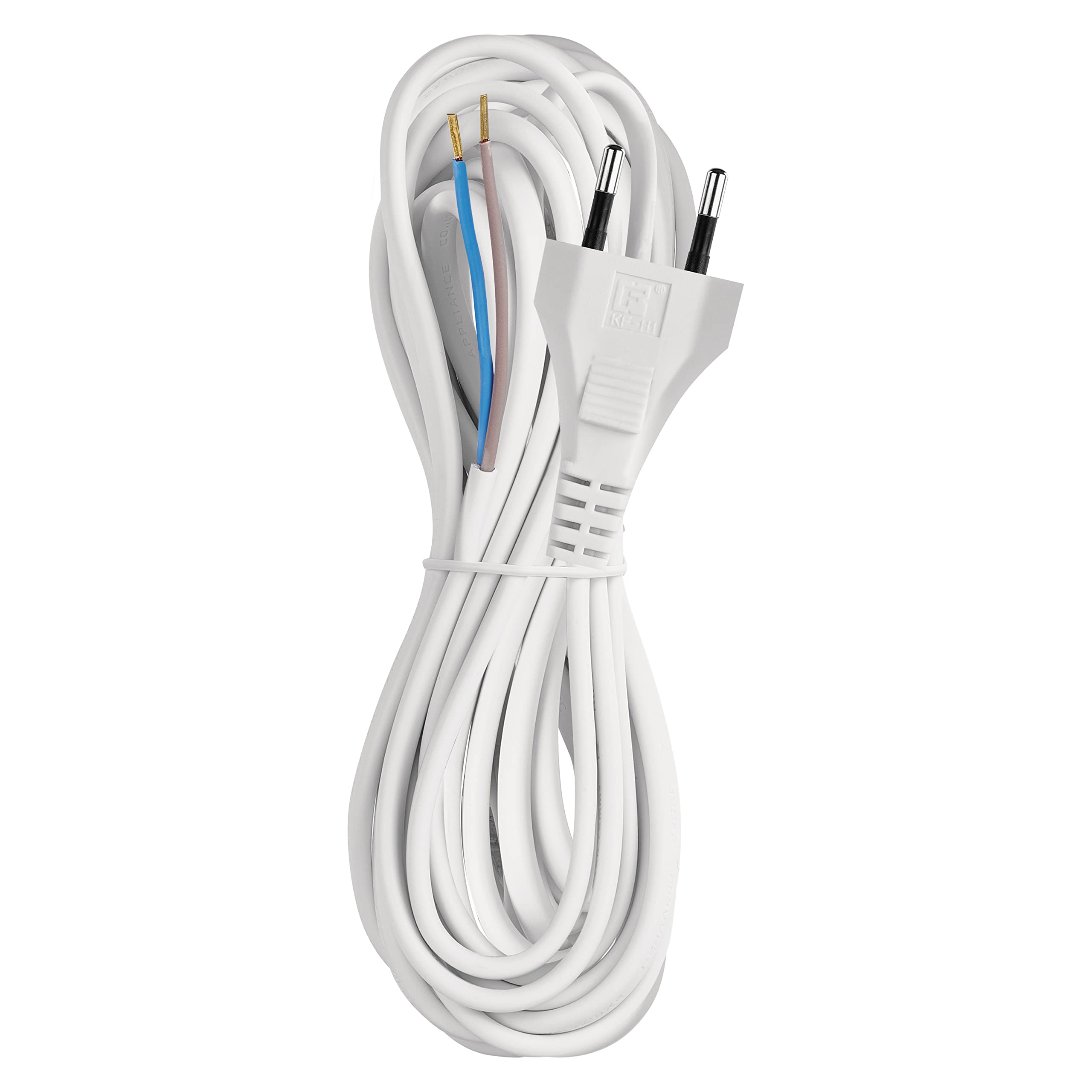 EMOS Przewód zasilający Euro 5 m, kabel sieciowy, kabel połączeniowy do urządzeń gospodarstwa domowego z wtyczką euro, 2 x 0,75 mm, H03VVH2-F, kabel z tworzywa sztucznego, biały