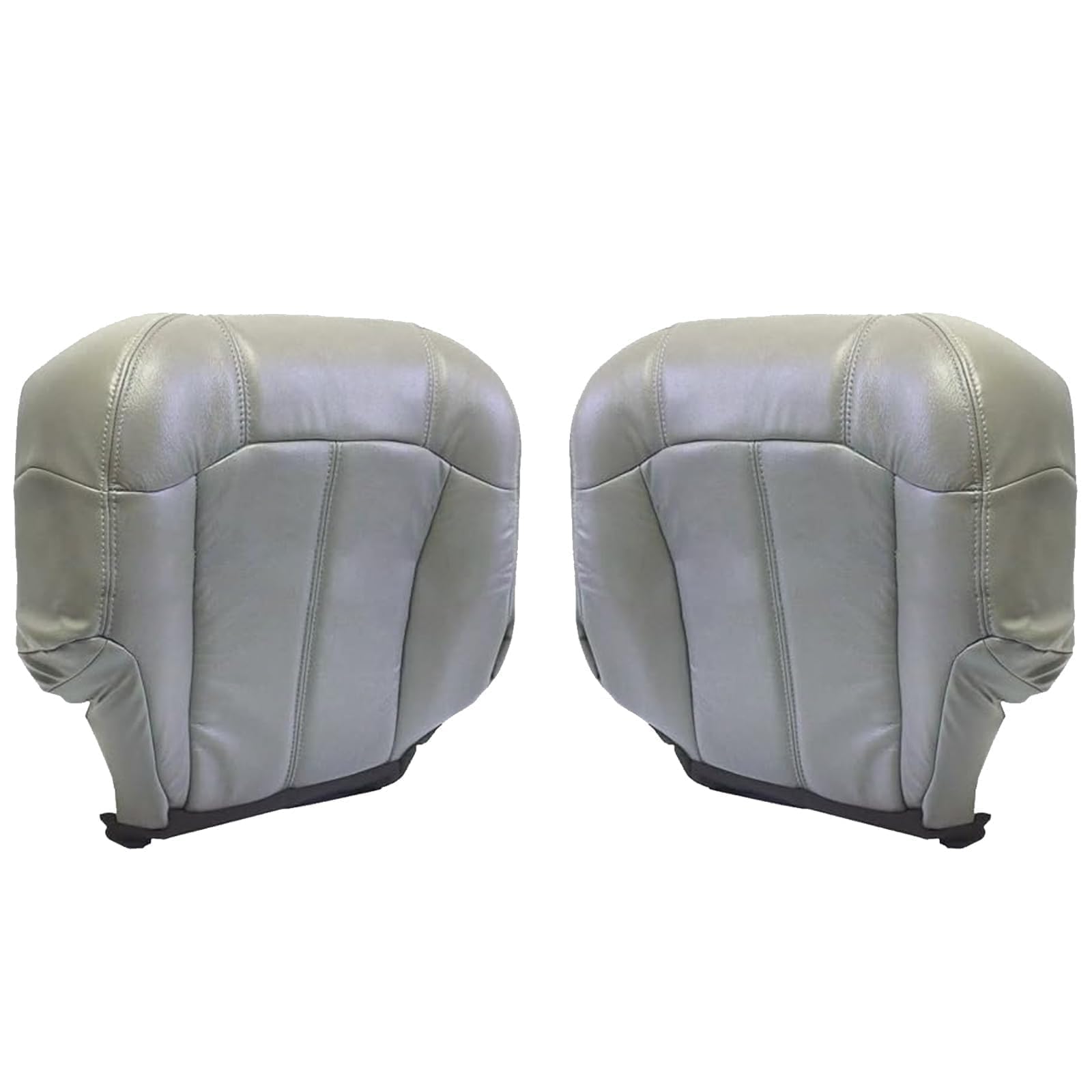 Photo 1 of SecosAutoparts Driver and Passenger Side Bottom Replacement Leather Seat Cover Gray #122 922 Compatible with Chevy Silverado Tahoe Suburban Compatible with GMC Sierra 1999 2000 2001 2002