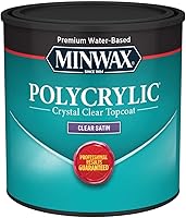 Minwax Polycrylic Protective Finish Clear Satin 1/2 Pint - Water-Based Wood Top Coat, Fast-Drying, Non-Yellowing Sealer for Furniture