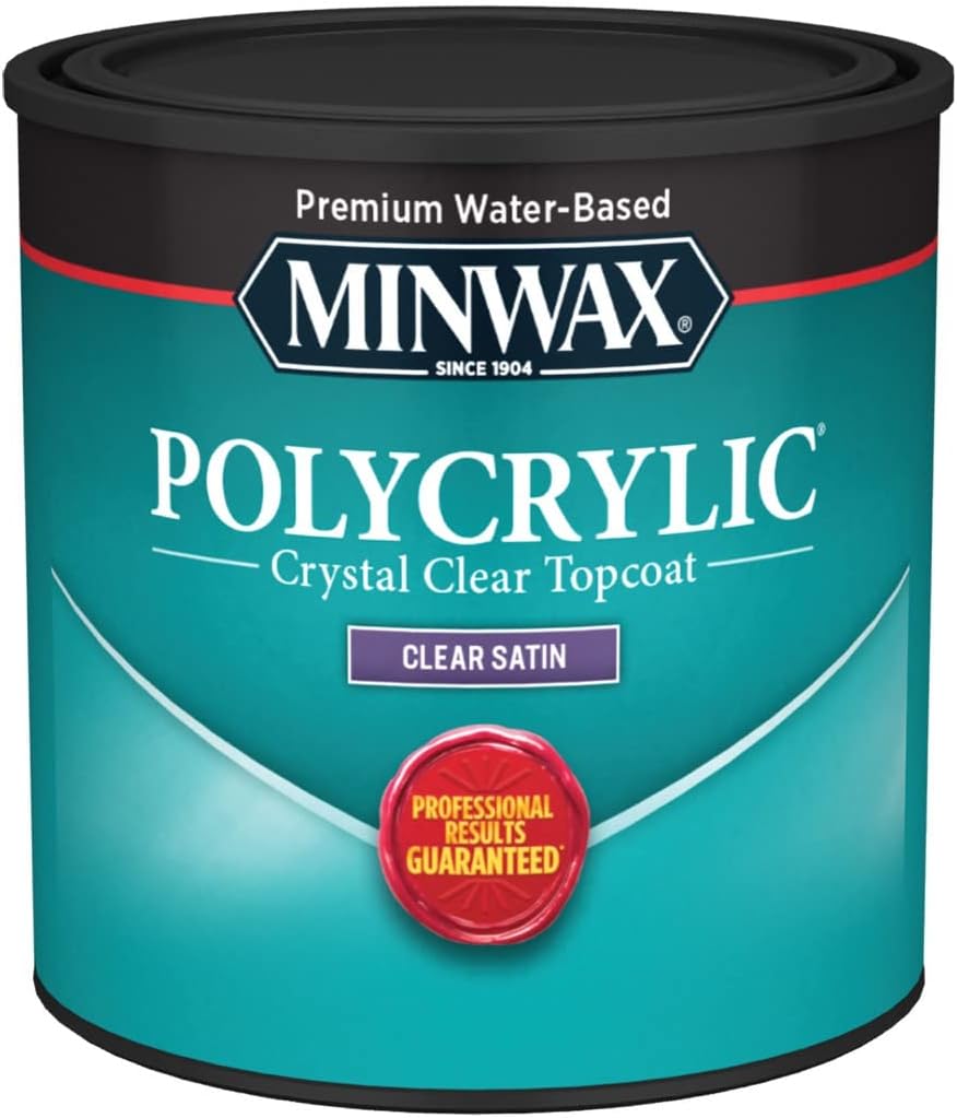 Minwax 233334444 Polycrylic Protective Wood Finish, Clear Satin, 8 Fl Oz