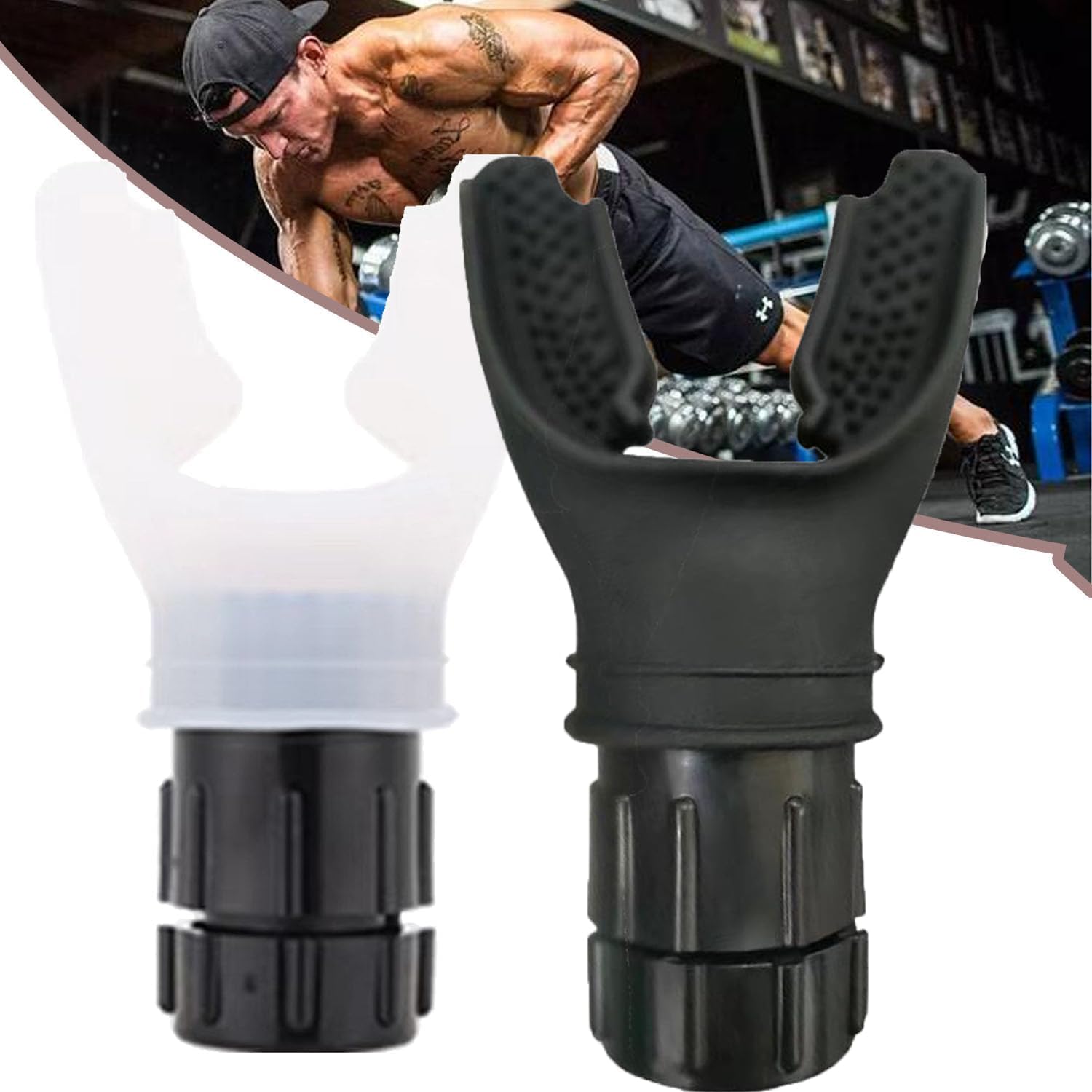 2-PCS Muscle Trainer, Portable Fitness Exercise Trainer, Easy-to-Clean and Reusable Exerciser Device to Improve Your Physical Fitness (White/Black)