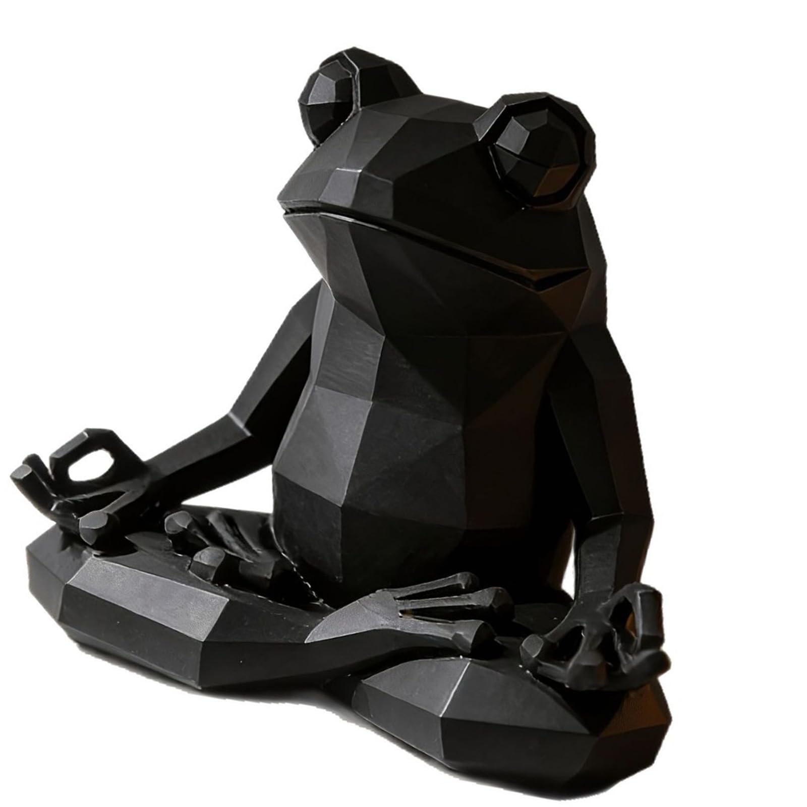 CUNZJIA Geometric Yoga Frogs Sculpture Low Poly Resin Art Decors Meditations Desktop Statue for Homes Space Decoration