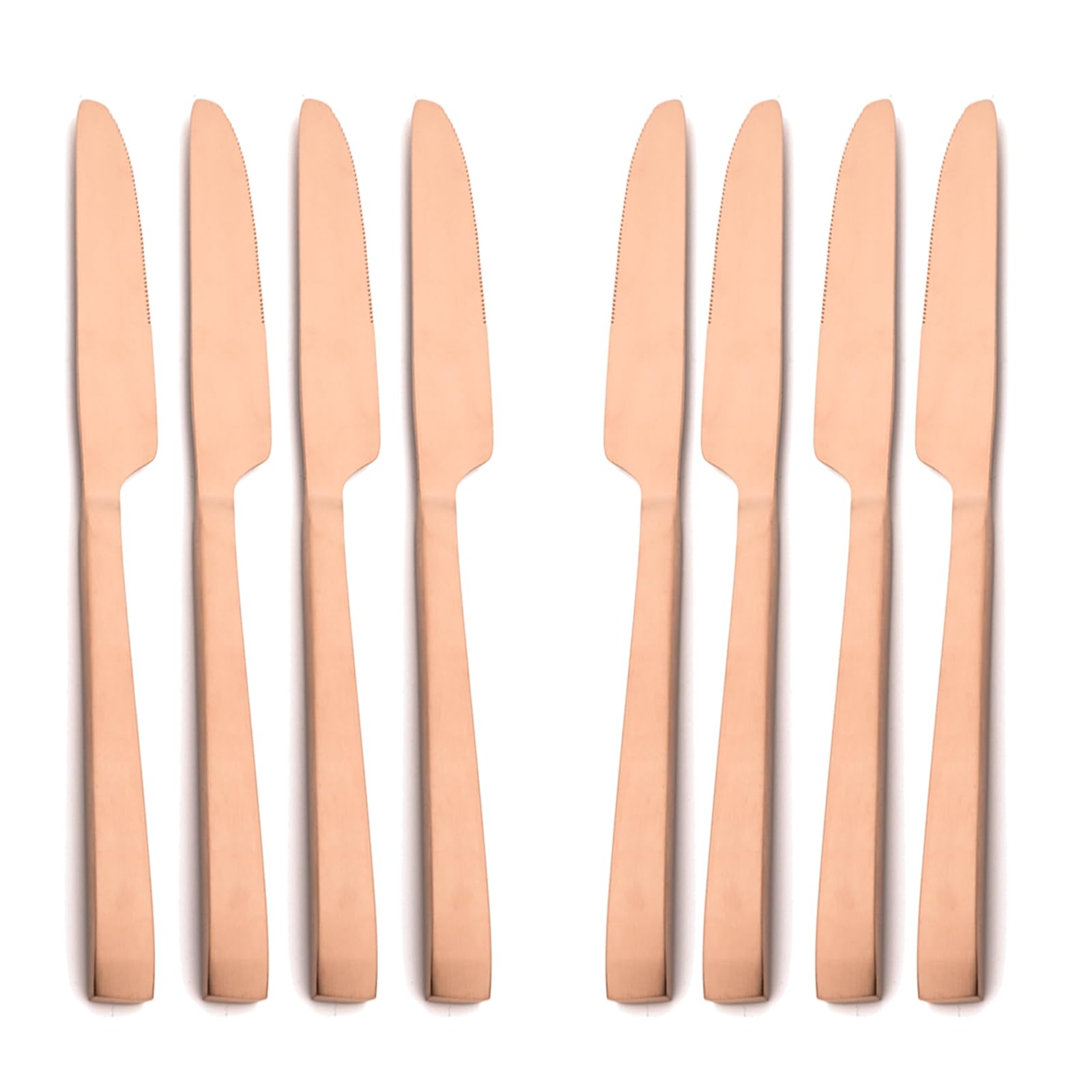 snplowum 8-Piece Dinner Knife, 18/10 Stainless Steel Matte Copper Steak Knife For Home Wedding Hotel Party Daily Butter Use? 9-inch. Rose Gold