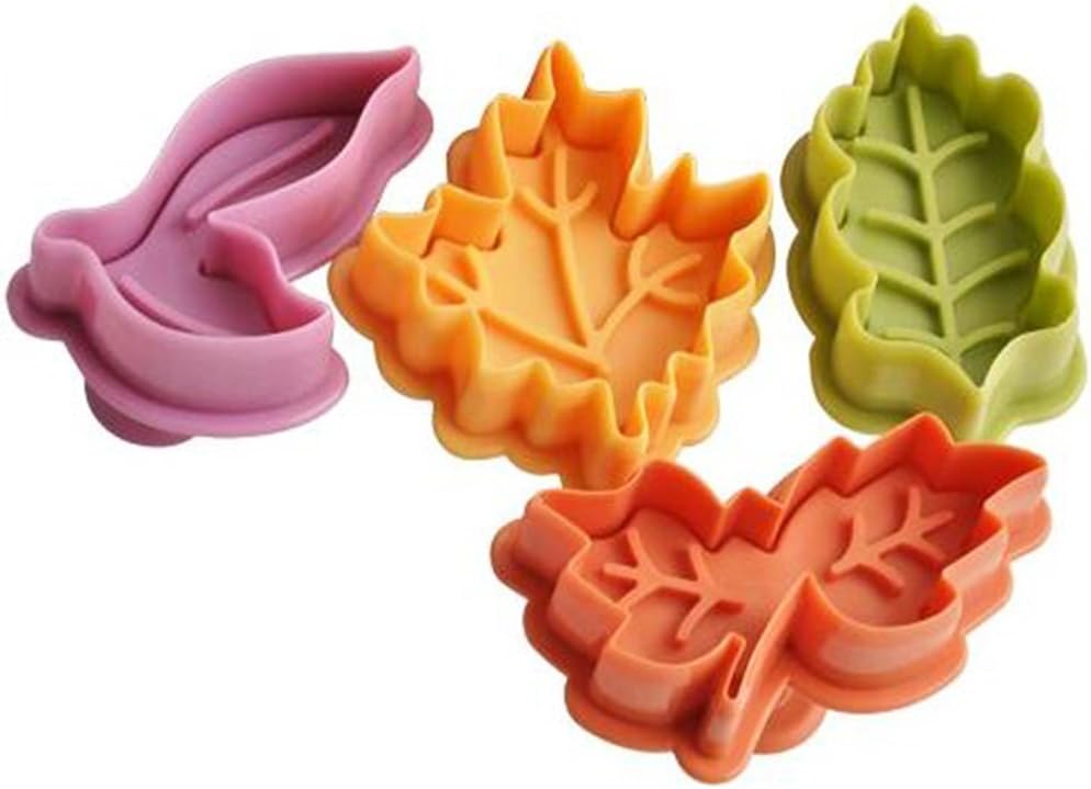 SPHTOEOA set of 4pcs leaf Leaves Set Plunger and Cutter