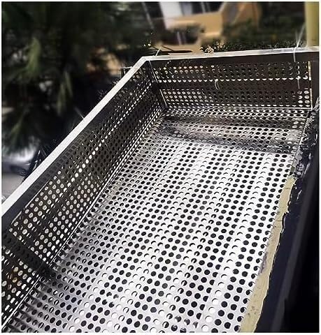 Stainless Steel Perforated Plate,304 Stainless Steel Perforated Sheet, 48x100cm Metal Plate with Round Holes, Durable Fall Protection Net for Balcony, Versatile Perforated Sheet Metal for DI