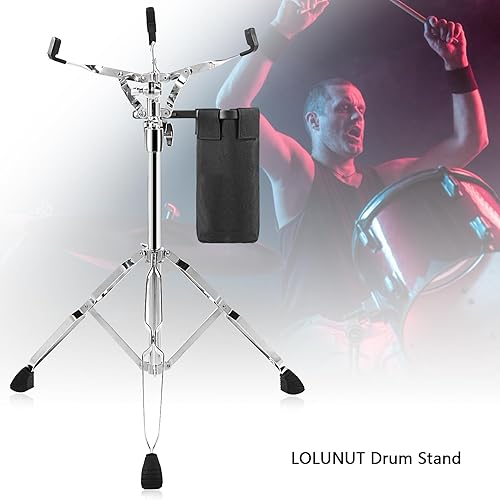 Miniatura 6 de Soporte de batería con soporte para baquetas, soporte de tambor de práctica ajustable para almohadilla de tambor de 10 a 14 pulgadas, altura