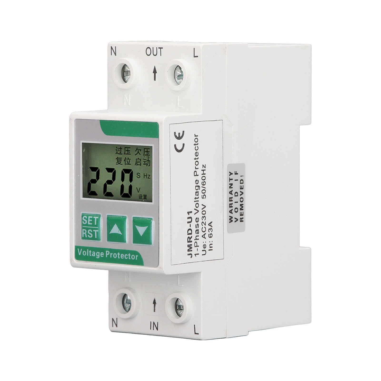 Produktbild von Unterspannungsschutzgerät 230V 63A – Mit LCD, Einstellbarem Relais & DIN-Schienenmontage, Für Haus & Industrie