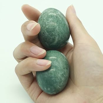 自然石の球体と卵型セット 9個 Amazon | 卵型 健康球 たまご型 健身球 ボール グリーン 天然石