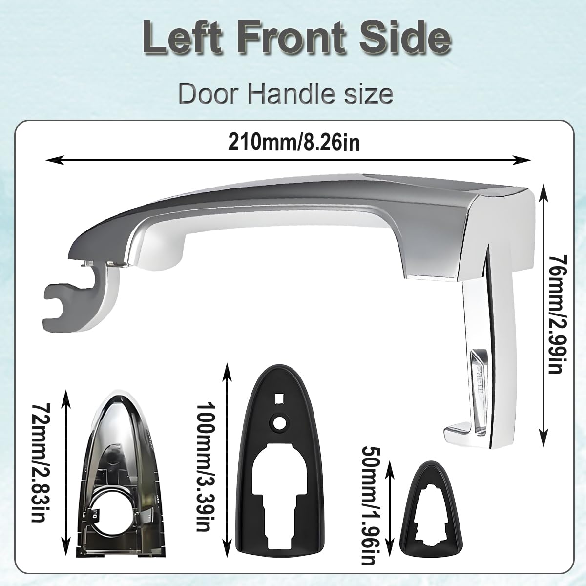 ZAMDOE Maniglia Esterna della Porta Sinistra per Lancia Ypsilon (2003-2011) (ricambi: 735409026, 735350098, 735409024, 735434134)