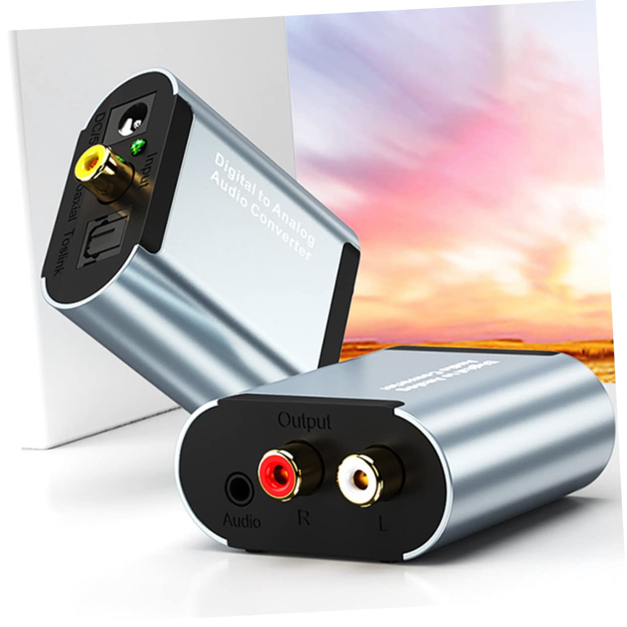 Convertitore Audio Digitale-analogico Lega di Alluminio in Fibra Ottica, e Coassiale Uscita 2x, e Jack 3,5mm, senza Rumore, 32-96 Khz