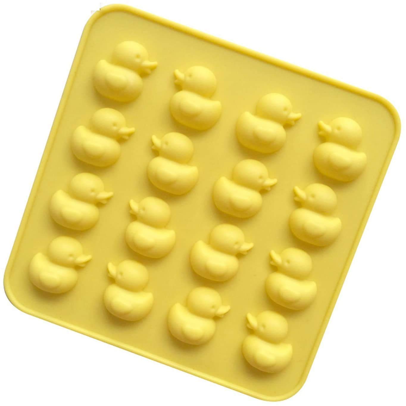 Newk Moule en silicone en forme de canard, 4 paquets de 16 cavités, revêtement antiadhésif, qualité alimentaire, pour bombes de bain, gelée, fondant, bonbons durs