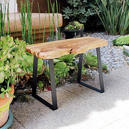 WELLAND Live Edge Cedar Bench, 28' W x 12' D x 16' H, Farmhouse Entryway Bench for Living Dining...
