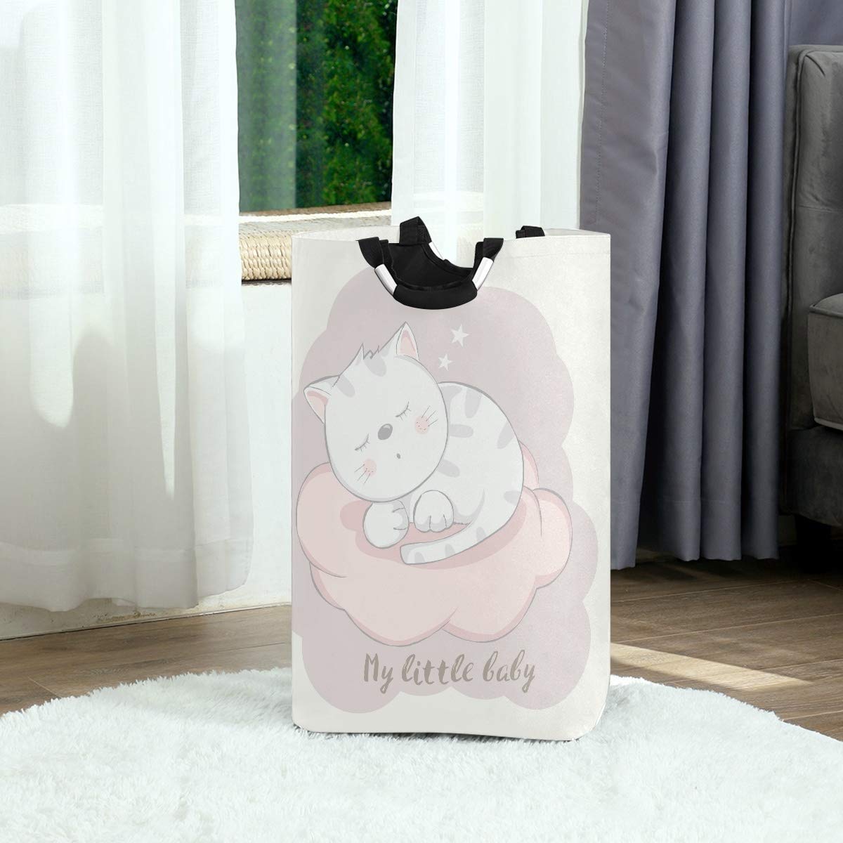 Cesto Portabiancheria Pieghevole Per Bambini 55cm - Design Con Animali, Antipolvere Per Camera - Foto 5