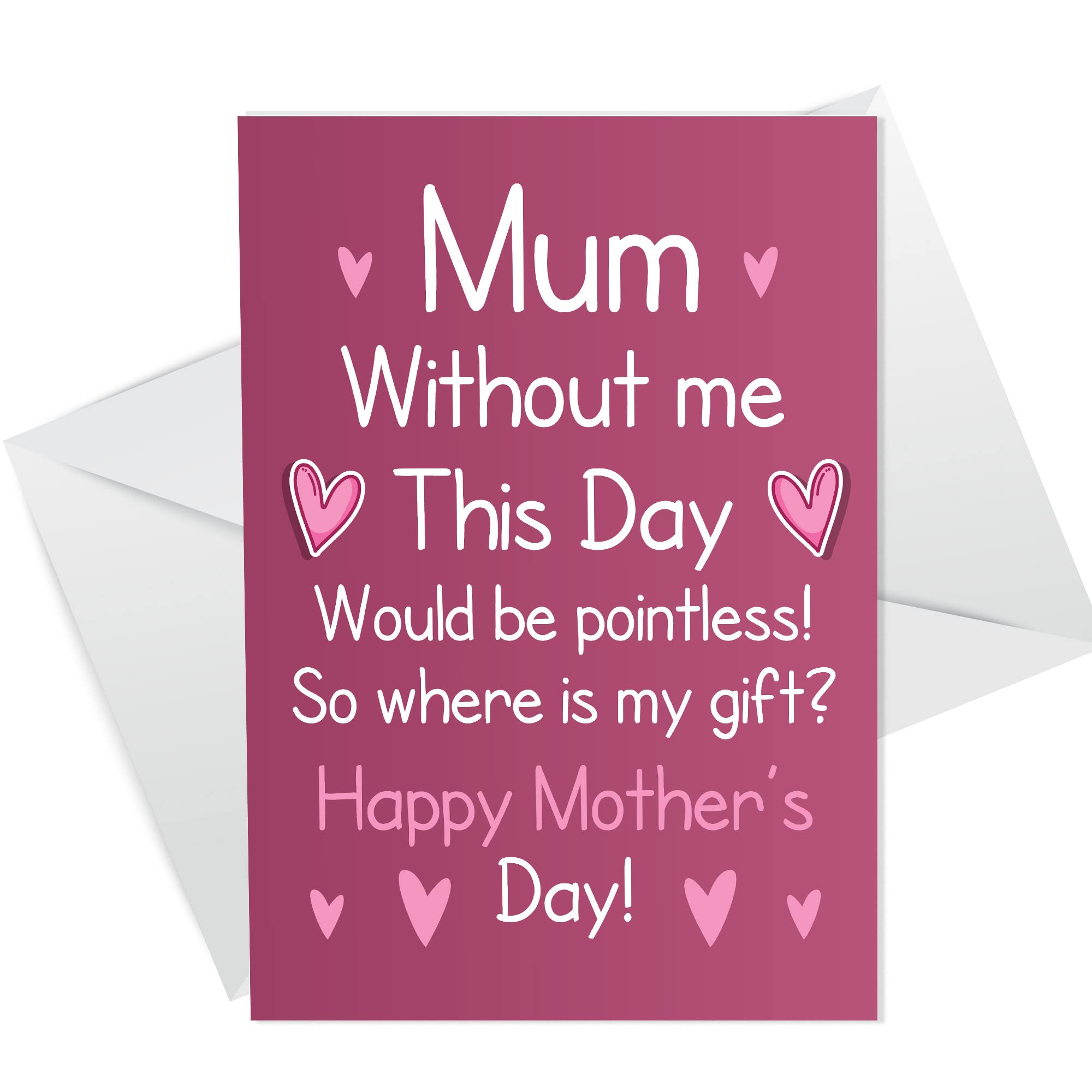 Funny Mothers Day Card From Son Daughter Rude Card For Mum Joke Card For Her